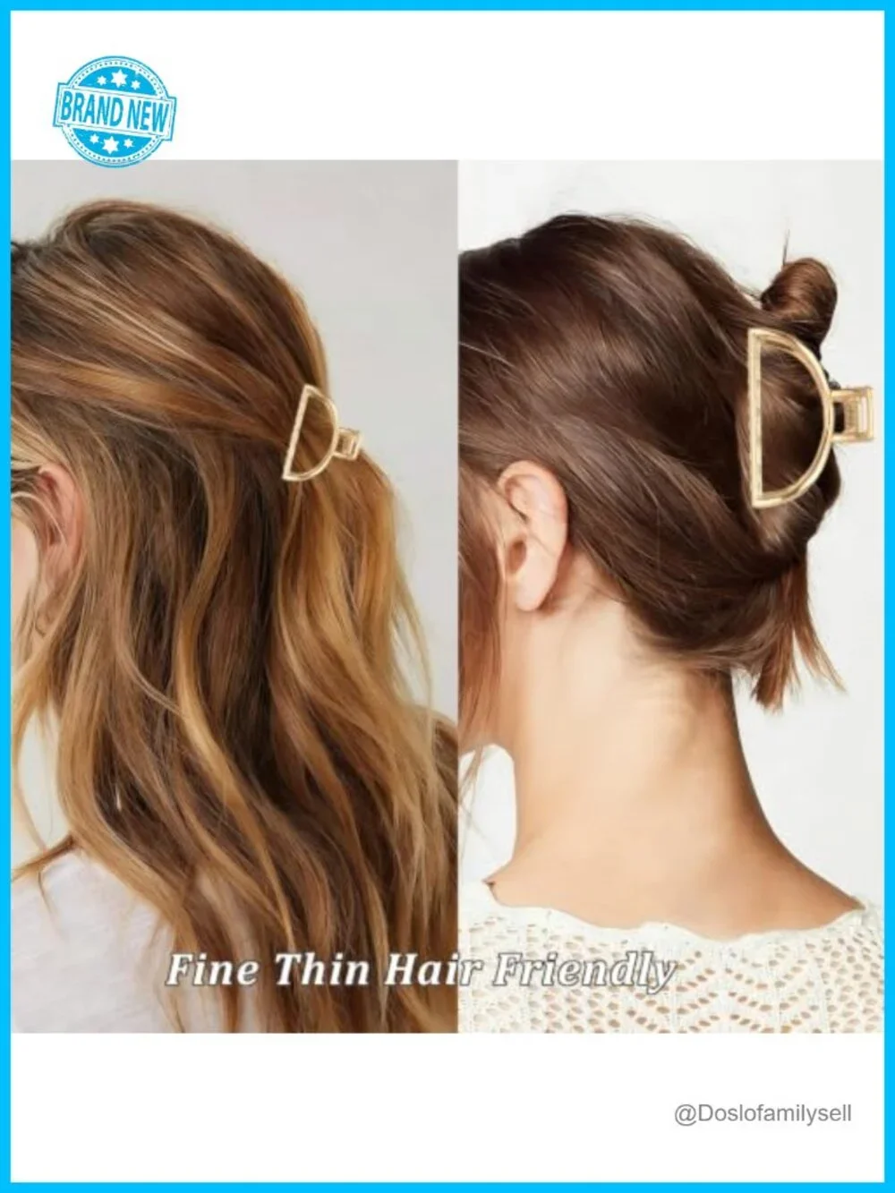 4Pcs Metal Hair Claw Clips Gold Non-Slip Claw Clips for Women Elegant Hair